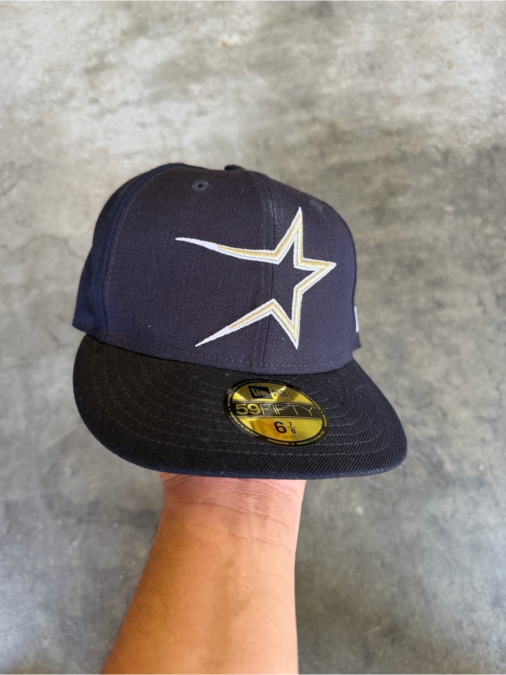 Houston Astros New Era Baseball  MLB Navy blue 59 fifty fitted hat cap 6 7/8